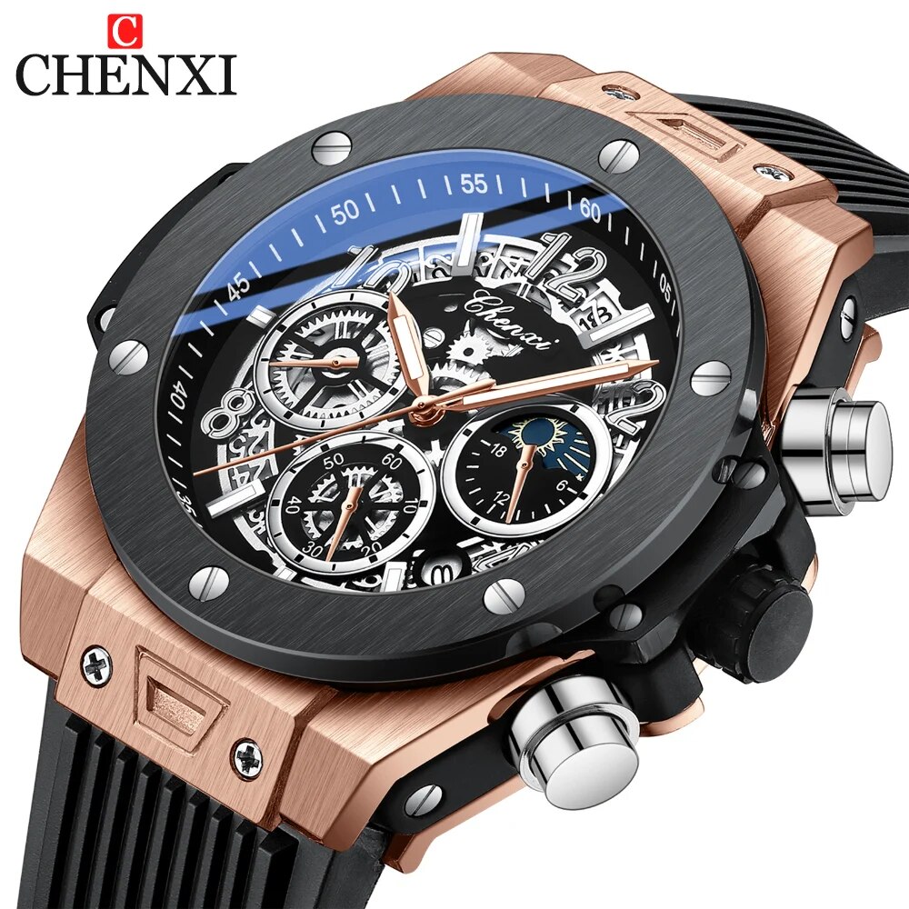 Luxury Watch Hublot - CHENXI Fashion Silicone Chronograph Watch Men