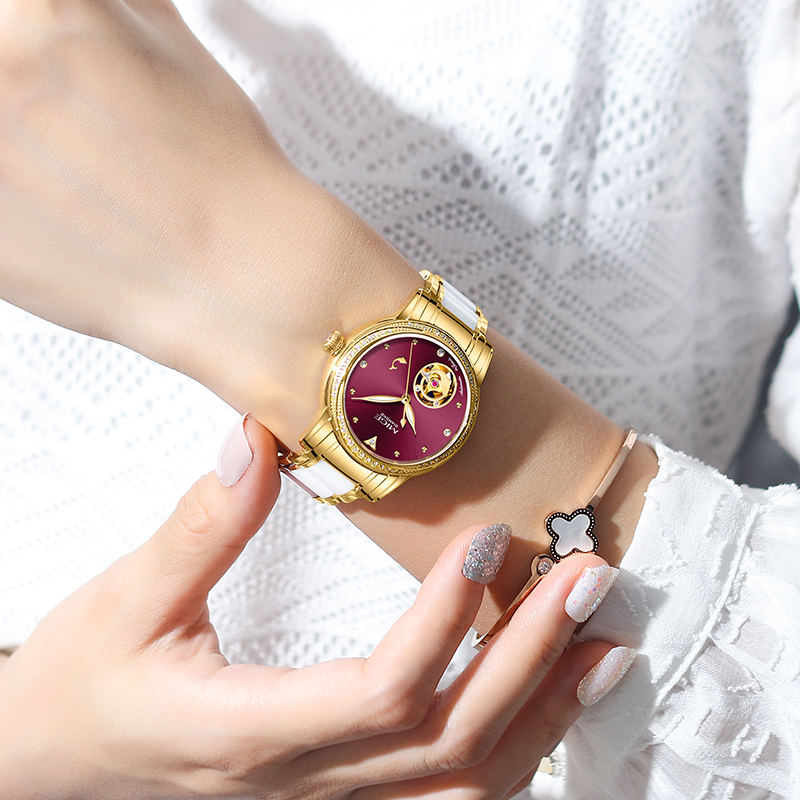 MIGE Ladies Skeleton Auto Watc - огляд і ціна Luxury Watch White