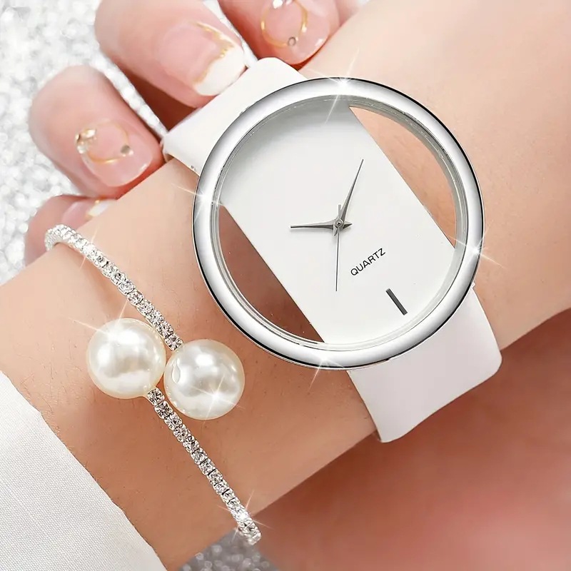 2pcs Fashion White Simple Watc - огляд і ціна Luxury Watch White