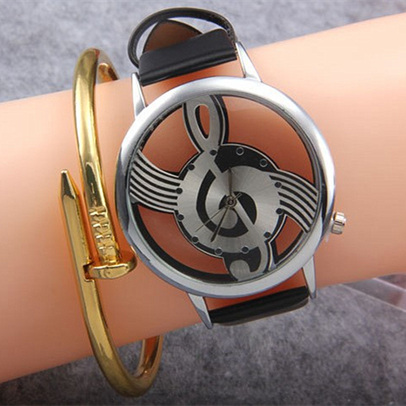 Fashion Hollow Music Shape Wat - огляд і ціна Luxury Watch White