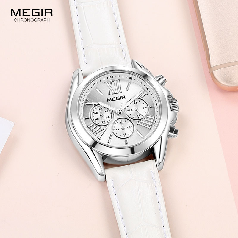 MEGIR2019 New Luxury Leather W - огляд і ціна Luxury Watch White