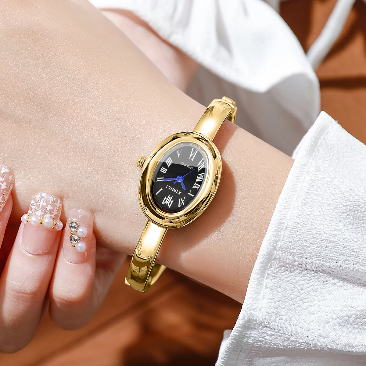 2026XIMILI Vintage Oval Bangle - огляд і ціна Luxury Watch White
