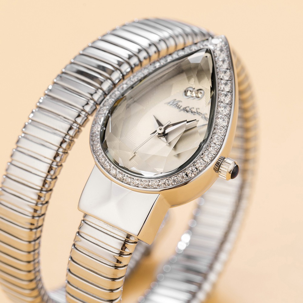 MISSFOX Snake Shape Diamond Wa - огляд і ціна Luxury Watch White