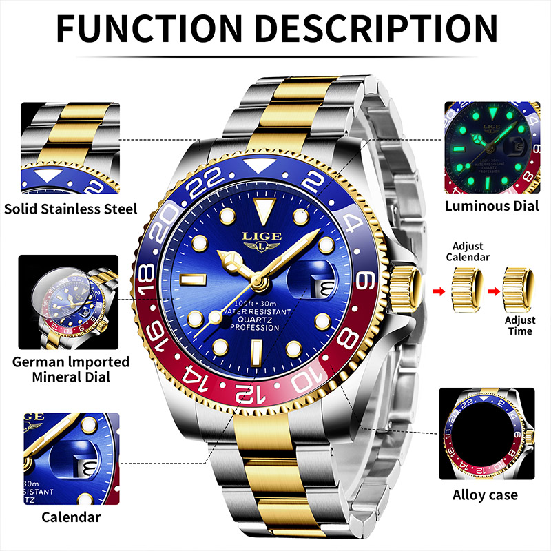 LIGE 2025 brand new men's watc - огляд і ціна Luxury Watch Low Price